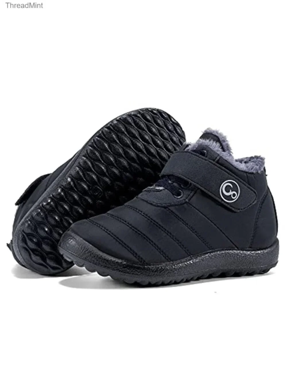 Kids Winter Snow Boots Fur Lined Waterproof Slip On Ankle Boots